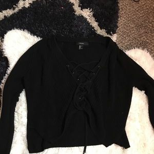 Black cropped sweater